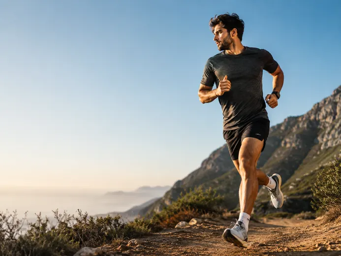 Runner training outdoors